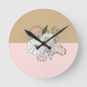 Horloge Ronde Bouquet de colorbloc moderne (Recto)
