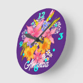 Horloge Ronde Bouquet de printemps (Angle)