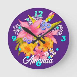 Horloge Ronde Bouquet de printemps