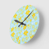 Horloge Ronde Bouquet Fleur Daisy Meadow Sky Jaune Blanc (Angle)