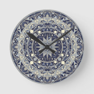 Horloge Ronde Boussole céleste Mandala Art à motif étoile