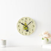 Horloge Ronde Bouteille d'huile d'olive et modèle de Damas (Maison)