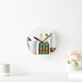 Horloge Ronde bouteilles de champagne (Maison)