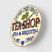 Horloge Ronde Boutique de thé à sac (Angle)