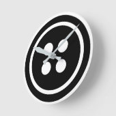 Horloge Ronde Bouton noir (Angle)