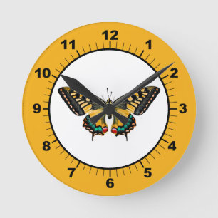 Horloge Ronde Bouton photographique moderne mignon jaune