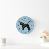 Horloge Ronde Bouvier des Flandres Chien Silhouette Personnalisé (Maison)