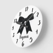 Horloge Ronde Bow velours noir élégant Posh tendance (Angle)
