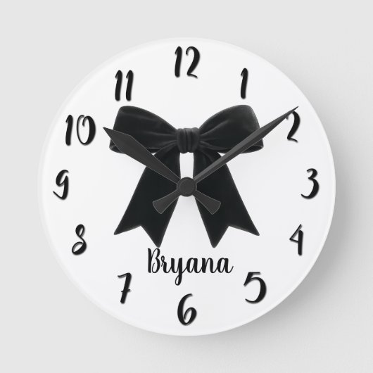 Horloge Ronde Bow velours noir élégant Posh tendance (Recto)