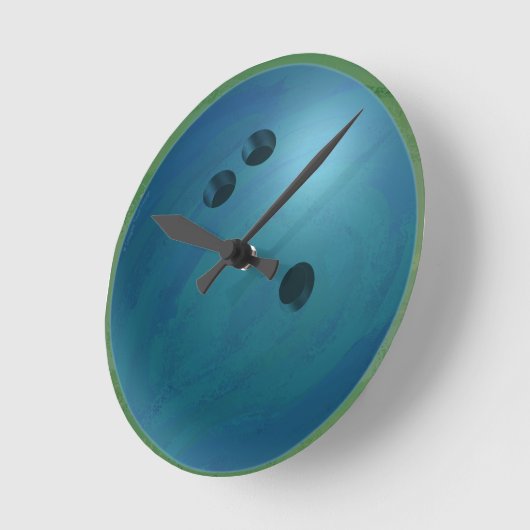 Horloge Ronde Bowling Ball Blue (Angle)