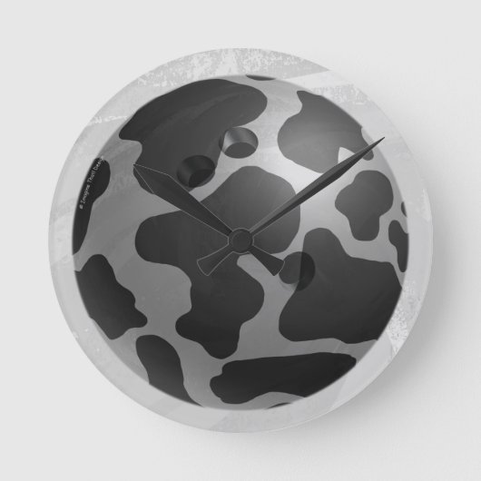 Horloge Ronde Bowling Ball Cow Grey (Recto)