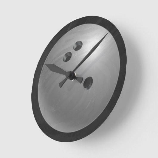 Horloge Ronde Bowling Ball Grey (Angle)