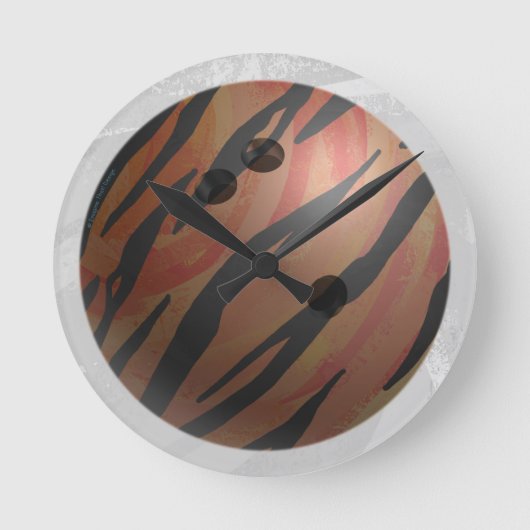Horloge Ronde Bowling Ball Tiger Orange (Recto)