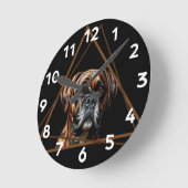 Horloge Ronde Boxer Lab noir et brun brindle (Angle)