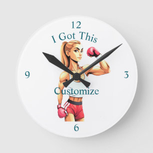 Horloge Ronde Boxeuse féminine en forme Thunder_Cove