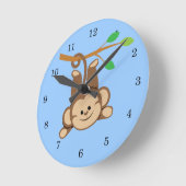 Horloge Ronde Boy Swinging Monkey (Angle)