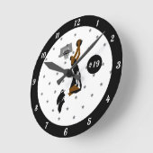 Horloge Ronde Boys Basketball Player Star Athlete Name & Number  (Angle)