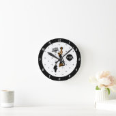 Horloge Ronde Boys Basketball Player Star Athlete Name & Number  (Maison)