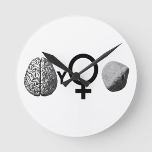 Horloge Ronde Brainy Girls Rock !