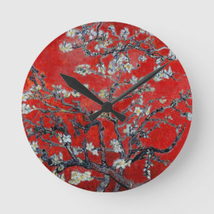 Horloge Ronde Branches de Vincent van Gogh avec la fleur