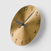 Horloge Ronde Brass or métallique (Angle)