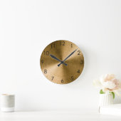 Horloge Ronde Brass or métallique (Maison)