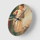 Horloge Ronde Breakfast Kitty (Angle)