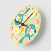 Horloge Ronde Breakfast Pattern (Angle)