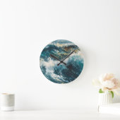 Horloge Ronde Breaking Beach Waves Peinture Thème (Maison)