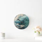 Horloge Ronde Breaking Surf thème de peinture (Maison)