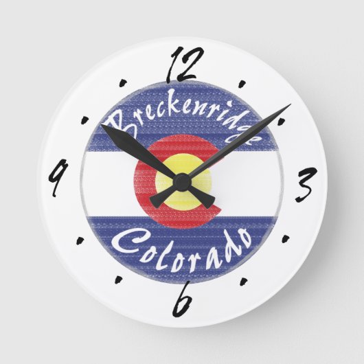 Horloge Ronde Breckenridge Colorado cercle drapeau (Recto)