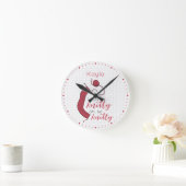 Horloge Ronde Brick Red Je Sens Knitty, Oh Tellement Knitty (Maison)
