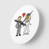 Horloge Ronde Bride and Groom (Angle)