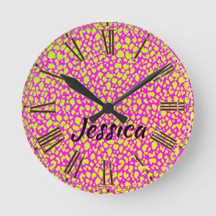 Horloge Ronde Bright Neon 80's Retro 