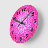 Horloge Ronde Bright pink glitter fashion (Angle)