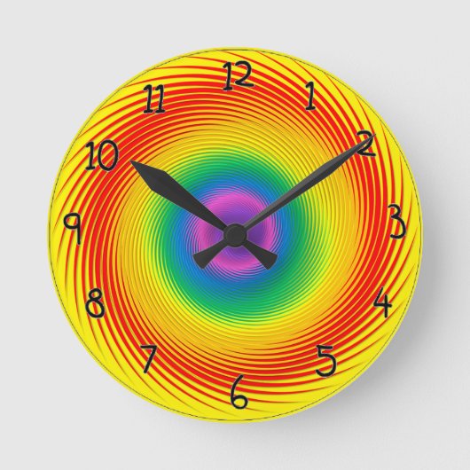 Horloge Ronde Bright Rainbow Swirl (Recto)