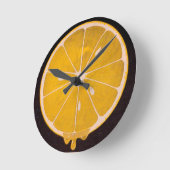 Horloge Ronde bright yellow lemon slice (Angle)