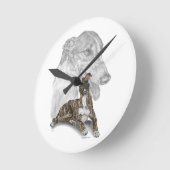 Horloge Ronde Brindle Greyhound Chig Art (Angle)