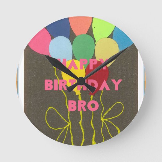 Horloge Ronde Bro Art d'anniversaire heureux (Recto)