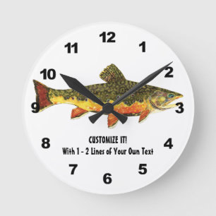 Horloge Ronde Brook Trout Fisherman