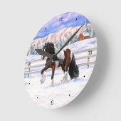 Horloge Ronde Brown Bay Gypsy Vanner Draft Horse (Angle)