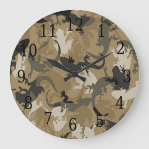 Horloge ronde Brown du camouflage en reptile