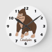 Horloge Ronde Brown Gorilla Design Personalised (Recto)