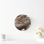 Horloge Ronde Brown Marbre Agate Parties scintillant argent Glam (Maison)