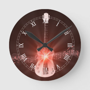 Horloge Ronde Brûler la guitare