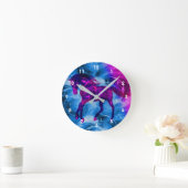 Horloge Ronde Brûlure Galloping Black Horse Animal Art (Maison)