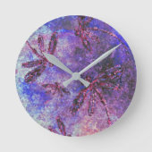 Horloge Ronde Brume de Libellule Violette (Recto)