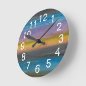 Horloge Ronde Brume I de genévrier (Angle)