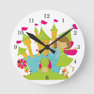 Horloge Ronde Brunette Fairy Princesse