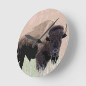 Horloge Ronde Buffle / Bison (Angle)